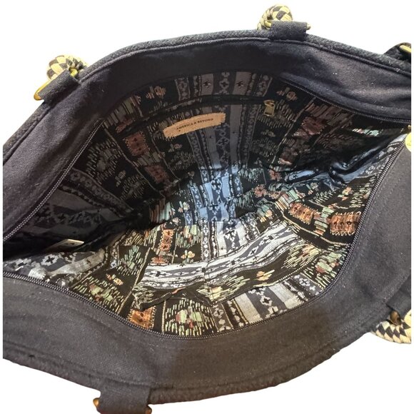 Anchor-Embellished Black Tote Bag With Rope Handles & Adjustable Strap By Americ - Picture 6 of 9